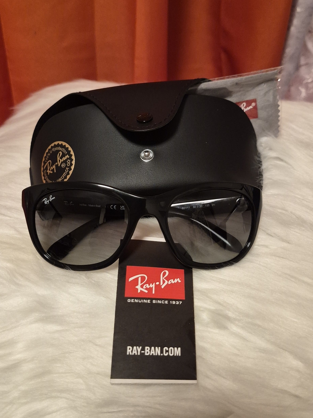 Ray-Ban Black Frame Sunglasses with Gray Lenses